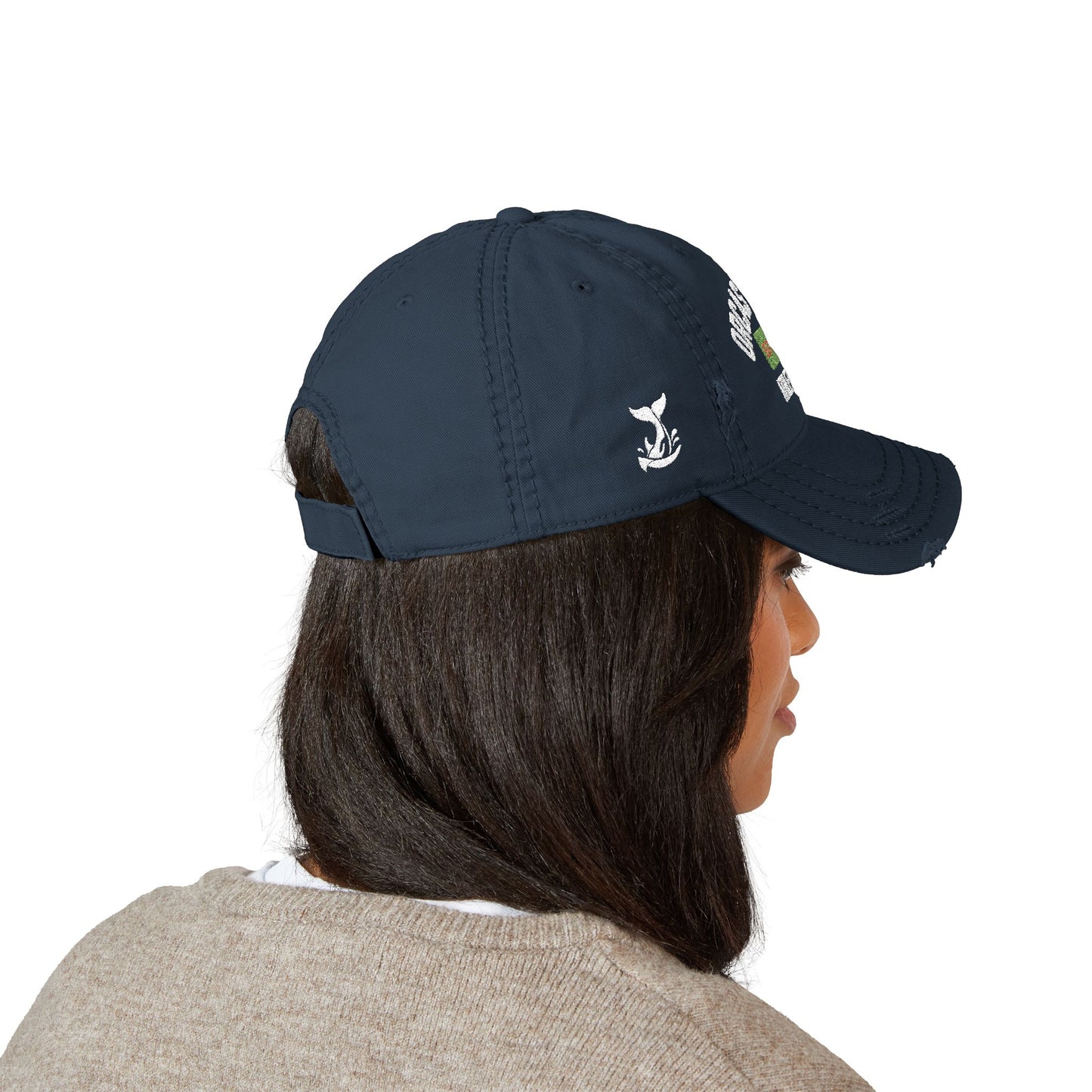 Distressed Hat in Navy -- ORCAS ISLAND ATHLETIC DEPT. --  Hiqh quality embroidery - Perfect for Father's Day