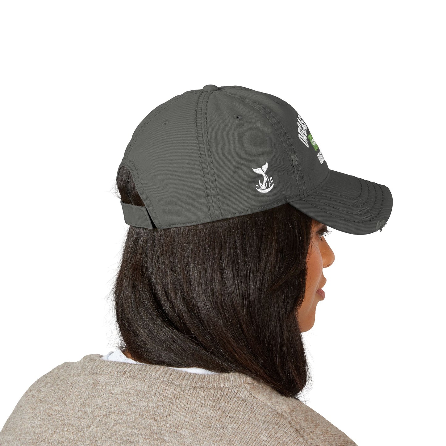 Distressed Hat in Charcoal -- ORCAS ISLAND ATHLETIC DEPT. --  Hiqh quality embroidery - Perfect for Father's Day