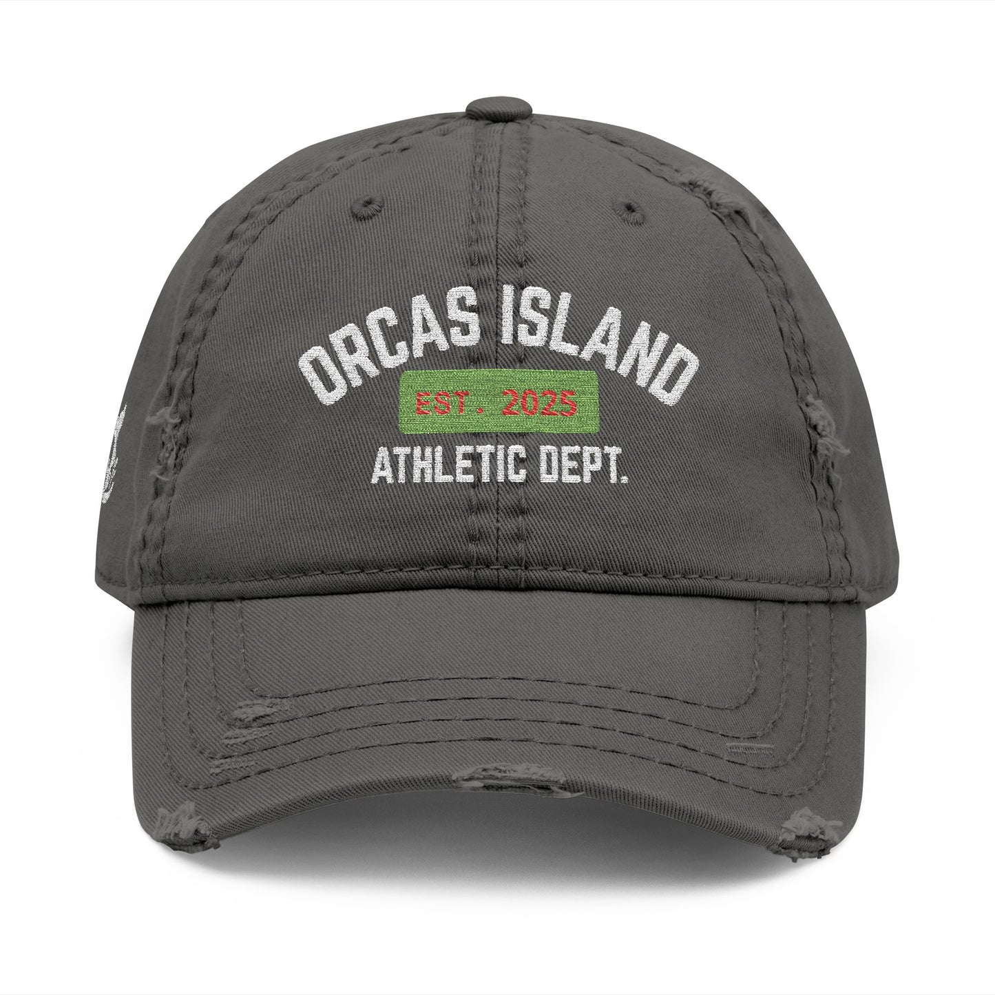 Orcas Island Athletic Dept. - Distressed Embroidered Hat PERSONALIZE!