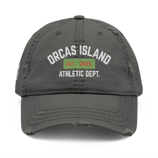 Orcas Island Athletic Dept. - Distressed Embroidered Hat PERSONALIZE!